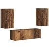 vidaXL Ensemble de meuble TV mural 4 pc Bois ancien Bois d'ing&eacute;nierie