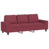 vidaXL Canap&eacute; &agrave; 3 places avec repose-pieds Rouge bordeaux 180 cm Tissu