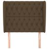 vidaXL T&ecirc;te de lit avec oreilles Marron fonc&eacute; 93x23x118/128 cm Tissu