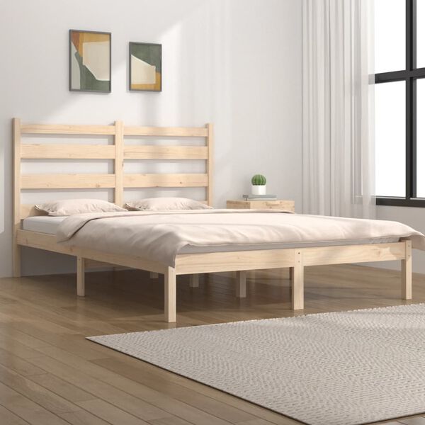 vidaXL Cadre de lit sans matelas bois massif 120x200 cm