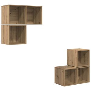 vidaXL Ensemble meuble TV 4 pc Ch&ecirc;ne artisanal Bois d'ing&eacute;nierie