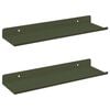 vidaXL &Eacute;tag&egrave;re flottante 2 pc Vert olive 30 x 9 x 2,5 cm Acier