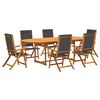 vidaXL Ensemble &agrave; Manger de jardin 7pcs bois d'acacia solide textil&egrave;ne