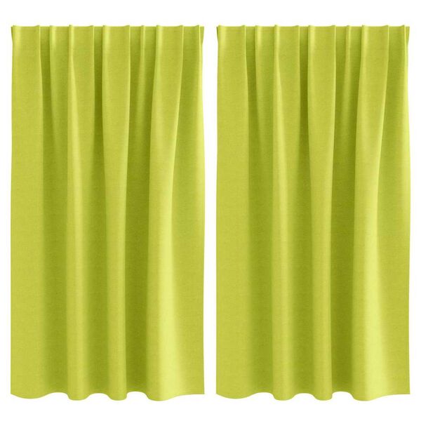 vidaXL Rideaux occultants avec anneaux 2 pcs Vert 140 x 140 cm