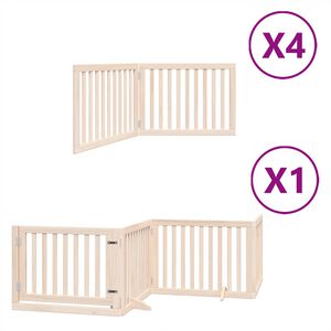 vidaXL Barri&egrave;re pour chien porte pliable 12 panneaux bois de peuplier