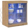 vidaXL Buffet LED Ch&ecirc;ne artisanal 60,5 x 37 x 67 cm Bois d'ing&eacute;nierie