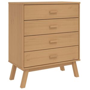 vidaXL Armoire &agrave; tiroirs OLDEN marron bois de pin solide