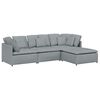 vidaXL Canap&eacute; modulable avec repose-pieds et coussins en tissu gris clair