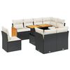 vidaXL Salon de jardin 9 pcs avec coussins noir r&eacute;sine tress&eacute;e