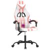 vidaXL Chaise de jeu pivotante Blanc et rose Similicuir