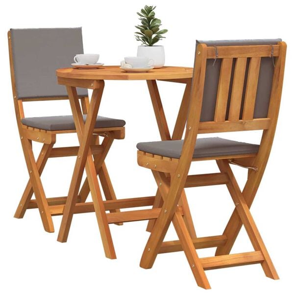 vidaXL Ensemble bistrot 3 pcs Marron Bois d'acacia massif