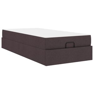 vidaXL Cadre de lit avec matelas avec matelas 2 pcs Tan tissu