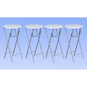 vidaXL Table de bar 4 pcs avec dessus de table en MDF Blanc
