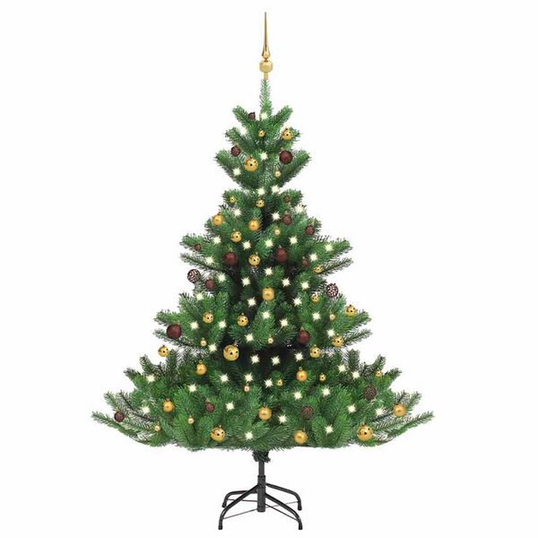 vidaXL Sapin de No&euml;l artificiel Nordmann avec LED et boules Vert 180cm