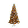 vidaXL Sapin de No&euml;l avec 300 LED avec support Dor&eacute; 180 cm PET