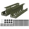 vidaXL Plateau de gestion de c&acirc;bles sous le bureau 2 pc Vert olive