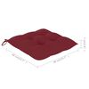 vidaXL Chaises de jardin avec coussins rouge bordeaux lot de 3 Teck