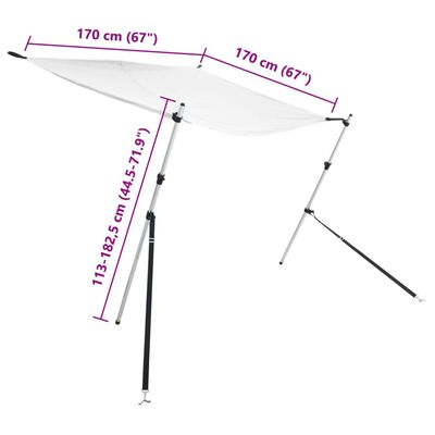 vidaXL Kit d'extension d'ombrage T-Top blanc 170x170x(113-182,5) cm