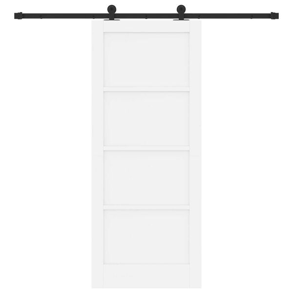 vidaXL Porte coulissante Blanc et Noir 83 x 202 cm Pin massif