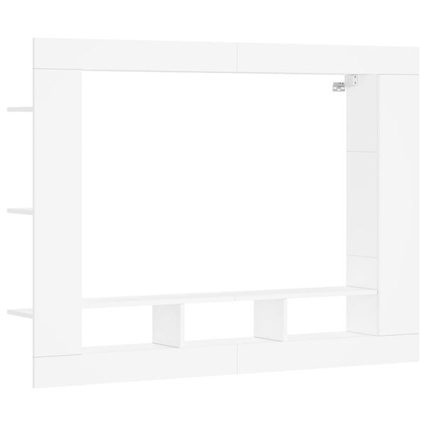 vidaXL Meuble TV blanc 152x22x113 cm bois d'ing&eacute;nierie