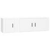 vidaXL Ensemble de meubles TV 2 pcs Blanc Bois d'ing&eacute;nierie