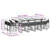 vidaXL Ensemble &agrave; manger de jardin 13 pcs coussins noir r&eacute;sine tress&eacute;e