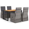 vidaXL Ensemble &agrave; manger de jardin 5 pcs gris