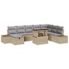 vidaXL Ensemble de canap&eacute; de jardin 9 pc Beige polyrotin
