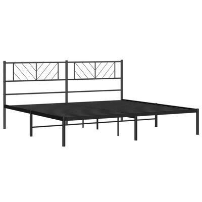 vidaXL Cadre de lit métal sans matelas avec tête de lit noir 183x213cm