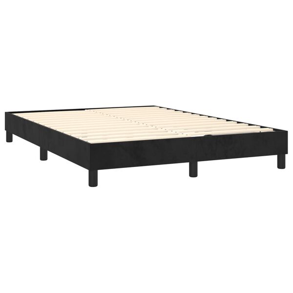vidaXL Sommier &agrave; lattes de lit avec matelas Noir 140x200 cm Velours