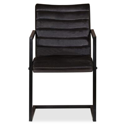 vidaXL Chaises à manger lot de 4 anthracite cuir véritable