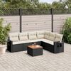 vidaXL Salon de jardin 7 pcs avec coussins noir r&eacute;sine tress&eacute;e