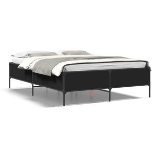 vidaXL Cadre de lit sans matelas noir 120x200 cm