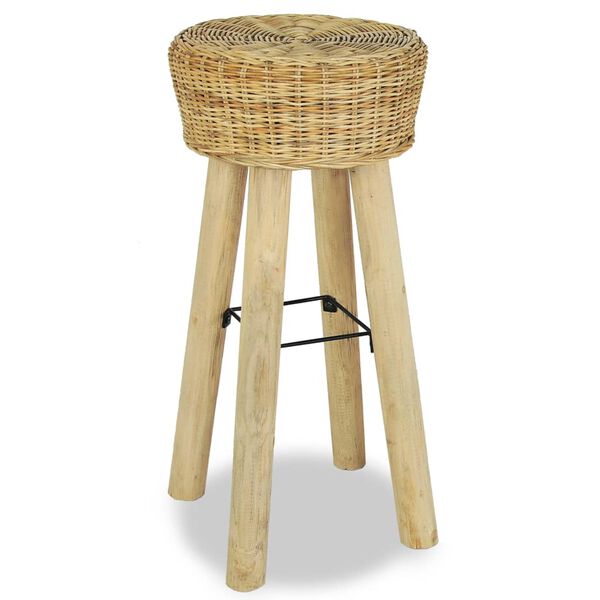 vidaXL Tabourets de bar lot de 2 rotin naturel