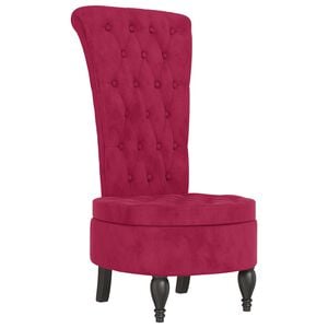 vidaXL Chaise &agrave; dossier haut rouge bordeaux conception de bouton