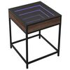 vidaXL Table basse avec LED Infinity ch&ecirc;ne marron 40x40x51 cm