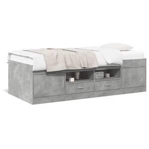 vidaXL Lit de jour avec tiroirs sans matelas gris b&eacute;ton 100x200 cm