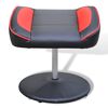 vidaXL Fauteuil avec repose-pied Noir/Rouge Similicuir