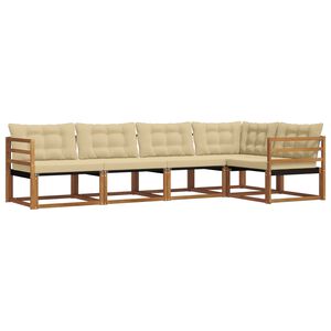 vidaXL Ensemble de canap&eacute;s d'ext&eacute;rieur 5 pc Naturel et Beige