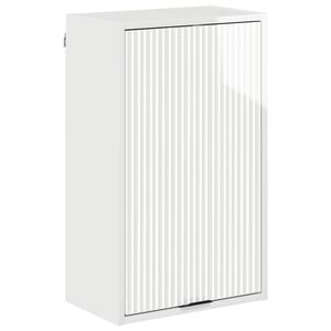 vidaXL Cabinet de salle de bain Blanc brillant 39 x 23,5 x 65 cm
