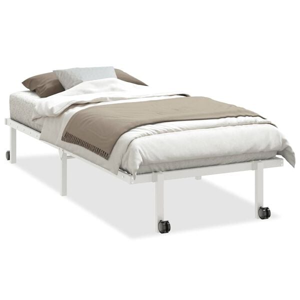vidaXL Cadre de lit sans matelas pliable blanc 90x190 cm acier