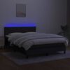 vidaXL Sommier &agrave; lattes de lit avec matelas LED Noir 140x190 cm Tissu