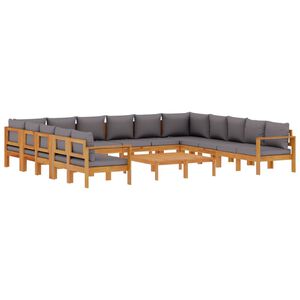 vidaXL Salon de jardin avec coussins 10 pcs bois d'acacia solide
