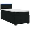 vidaXL Lit boxspring avec matelas Noir 90 x 190 cm Tissu