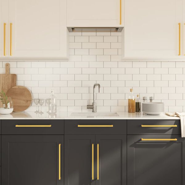 vidaXL Poign&eacute;es d'armoire 5 pcs dor&eacute; 320 mm acier inoxydable