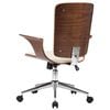vidaXL Chaise pivotante de bureau Cr&egrave;me Similicuir et bois courb&eacute;