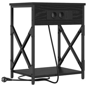 vidaXL Cabinet de chevet Ch&ecirc;ne noir 41 x 31 x 51 cm Bois d'ing&eacute;nierie