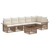 vidaXL Ensemble de canap&eacute; de jardin 7 pc Beige polyrotin