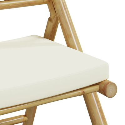 vidaXL Chaises de bistro pliantes lot de 4 et coussins blanc crème