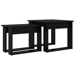 vidaXL Ensemble de tables basses 2 pc Ch&ecirc;ne noir 50 x 52 x 42 cm